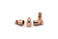 Altın Uç Kapakları, 25 Gül Altın Kaplama Pirinç Uç Kapağı, Kablo Ucu Kablo Uçları (8x4mm) Bs-1659 Q0653