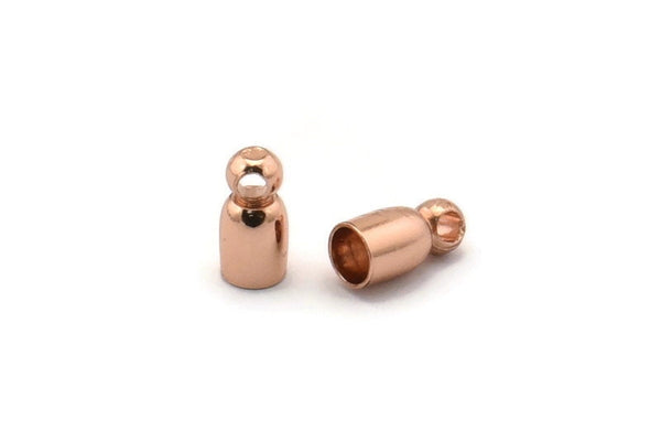 Altın Uç Kapakları, 25 Gül Altın Kaplama Pirinç Uç Kapağı, Kablo Ucu Kablo Uçları (8x4mm) Bs-1659 Q0653