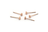 Rose Gold Cube Earring, 8 Rose Gold Plated Brass Square Cube Stud Earrings (3x1.5mm) D1409 A1395
