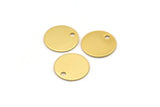 Gold Plated Discs, 10 Gold Plated Brass Cabochon Tags with 1 Loop, Stamping Tags (10mm) Brs 64 A0289 Q0190