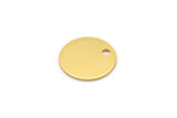Gold Plated Discs, 10 Gold Plated Brass Cabochon Tags with 1 Loop, Stamping Tags (10mm) Brs 64 A0289 Q0190
