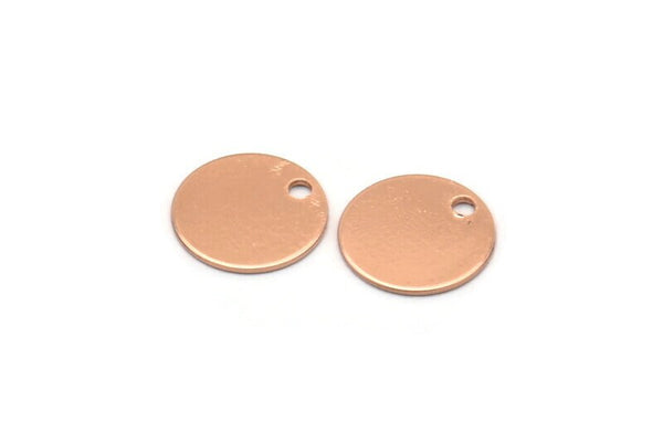 Gül Altın Kaplama Diskler, 1 Döngülü 10 Gül Altın Kaplama Pirinç Kabaşon Etiket, Damgalama Etiketleri (10 mm) Brs 64 A0289 Q0190
