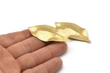 Brass Leaf Charm, 12 Raw Brass Textured Leaf Charms With 1 Hole, Earrings (53x23x0.40mm) D0575