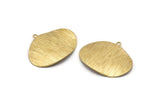 Brass Wavy Charm, 12 Raw Brass Textured Charms With 1 Loop, Earrings, Pendants, Findings (20x25x0.50mm) D0574