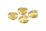 Brass Wavy Disc, 12 Raw Brass Wavy Discs With 1 Hole (22mm) D0573