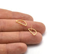 Semi Circle Earring, 8 Gold Plated Brass Semi Circle Stud Earrings (16x8mm) D0008 A1139 Q0835