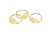 Gold Round Charm, 6 Gold Plated Brass Round Charms With 1 Loop, Pendants, Earrings, Findings (26x0.80mm) D0595 Q0733