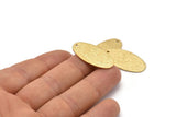 Brass Oval Blank, 12 Raw Brass Textured Oval Stamping Blanks With 1 Hole (30x15x0.80mm) D0597