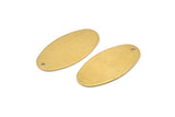 Brass Oval Blank, 12 Raw Brass Oval Stamping Blanks With 1 Hole (30x15x0.80mm) D0580
