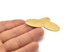 Brass Oval Blank, 12 Raw Brass Oval Stamping Blanks With 1 Hole (30x15x0.80mm) D0580