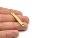 Brass Tiny Long Connector, 10 Raw Brass Stamping Connectors (44x6mm) B0187