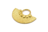 Semi Circle Pendant, Raw Brass Semi Circle Pendants (32x25mm) N0392