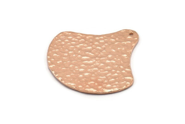 Rose Gold Finding, 2 Rose Gold Plated Brass Half Circle Necklace Pendants, Earring Drops, Round Findings With 1 Hole (40x40x1mm) N0249 Q0270