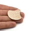 Rose Gold Finding, 2 Rose Gold Plated Brass Half Circle Necklace Pendants, Earring Drops, Round Findings With 1 Hole (40x40x1mm) N0249 Q0270
