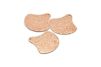 Rose Gold Finding, 2 Rose Gold Plated Brass Half Circle Necklace Pendants, Earring Drops, Round Findings With 1 Hole (40x40x1mm) N0249 Q0270