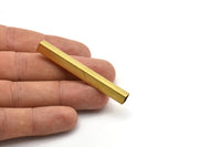 10 Raw Brass Square Tubes  (6x60mm) Bs 1622