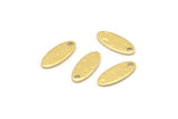 Brass Oval Charm, 100 Raw Brass, Hammered Brass Charm, Tiny Brass Oval Charms With 1 Hole (12x5x0.80mm) M02806