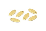 Brass Oval Charm, 100 Raw Brass, Hammered Brass Charm, Tiny Brass Oval Charms With 1 Hole (12x5x0.80mm) M02806
