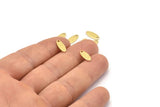 Brass Oval Charm, 100 Raw Brass, Hammered Brass Charm, Tiny Brass Oval Charms With 1 Hole (12x5x0.80mm) M02806