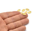 Brass Oval Charm, 24 Hammered Raw Brass Oval Charms With 1 Hole, Blanks (11x8x0.80mm) M02809