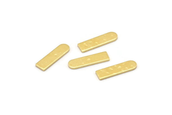 Brass Blank, 50 Hammered Raw Brass Rectangle Blanks, Geometric Stamping Blanks (14x4x0.80mm) M02814