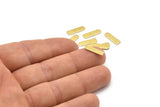 Brass Blank, 50 Hammered Raw Brass Rectangle Blanks, Geometric Stamping Blanks (14x4x0.80mm) M02814