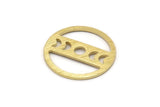 Brass Round Blank, 10 Textured Raw Brass Moon Phases Blanks, Findings, Stamping Tags (18x0.80mm) M02829