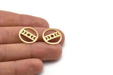 Brass Round Blank, 10 Textured Raw Brass Moon Phases Blanks, Findings, Stamping Tags (18x0.80mm) M02829