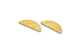 Semi Circle Blank, 50 Textured Raw Brass Half Moon Blanks, Stamping Blanks (14x5x0.80mm) M02828