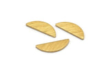 Semi Circle Blank, 50 Textured Raw Brass Half Moon Blanks, Stamping Blanks (14x5x0.80mm) M02828