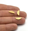 Semi Circle Blank, 50 Textured Raw Brass Half Moon Blanks, Stamping Blanks (14x5x0.80mm) M02828