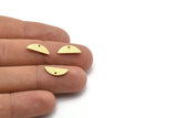 Semi Circle Charm, 50 Textured Raw Brass Half Moon Charms With 1 Hole, Blanks (14x5x0.80mm) M02827
