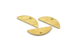 Semi Circle Charm, 50 Textured Raw Brass Half Moon Charms With 1 Hole, Blanks (14x5x0.80mm) M02827
