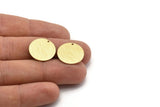 Brass Round Charm, 10 Textured Raw Brass Round Charms With 1 Hole, Blanks (18x0.80mm) M02848