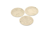 Silver Round Charm, 2 Textured Antique Silver Plated Brass Stamping Blanks With 1 Hole, Stamping Tags (30x0.80mm) M01502