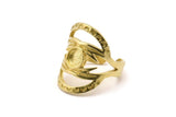 Brass Ring Setting, Raw Brass Duke Ring With 1 Stone Settings - Pad Size 6mm N1794