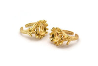 The Queen Ring Settings, 1 Gold Plated Queen Ring Setting with Pad Size 10mm U043 Q0249