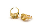 The Queen Ring Settings, 1 Gold Plated Queen Ring Setting with Pad Size 10mm U043 Q0249