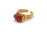 Brass Ring Setting, 2 Raw Brass Ring Settings With 2 Claws, Ring Blanks (21x27x1.6mm) U112