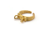Brass Ring Setting, 2 Raw Brass Ring Settings With 2 Claws, Ring Blanks (21x27x1.6mm) U112