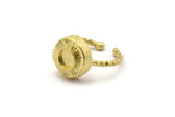 Brass Ring Settings, Raw Brass Round Ring With 1 Stone Setting - Pad Size 6mm N1101