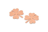 Copper Leaf Charm, 10 Raw Copper Four Leaf Clover Charms With 1 Hole (21x19x0.70mm) M02867