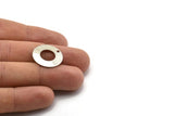 Steel Round Charm, 12 Stainless Steel Round Charms With 1 Hole (20x0.70mm) M02899