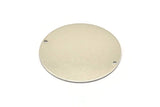 Steel Round Charm, 6 Stainless Steel Round Charms With 2 Holes (40x0.70mm) M02897