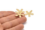 Gold Leaf Charm, 2 Gold Plated Brass Leaf Charms With 1 Loop, Earrings, Pendants, Findings (24x21x1mm) D1049 Q0908
