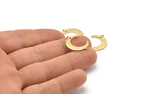 Brass Moon Charm, 24 Raw Brass Textured Crescent Moon Charms With 2 Loops And 1 Hole, Connectors (22x17x1mm) D0789