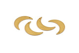 Brass Moon Charm, 24 Raw Brass Crescent Moon Charms With 1 Hole (21x6x1mm) D1077