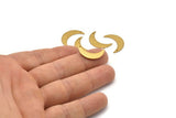 Brass Moon Charm, 24 Raw Brass Crescent Moon Charms With 1 Hole (21x6x1mm) D1077