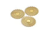 Brass Round Charm, Raw Brass Ethnic Round Charm, Blanks, Earring Findings (49mm) N1811