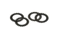 Siyah Daire Charm, 2 Oksitlenmiş Siyah Pirinç Daire Charm, Siyah Bağlantı Parçaları, Bağlantı Parçaları, Bağlantı Parçaları (25x0,80 mm) M01615